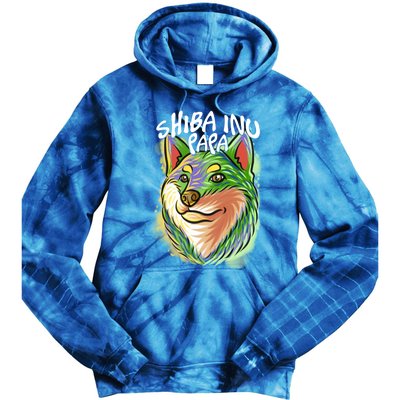 Colorful Pop Art Portrait Shiba Inu Dog Dad FatherS Day Gift Tie Dye Hoodie