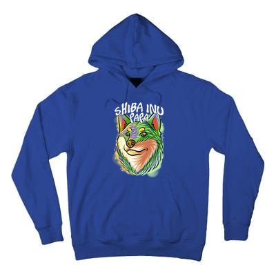 Colorful Pop Art Portrait Shiba Inu Dog Dad FatherS Day Gift Tall Hoodie