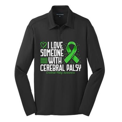 Cerebral Palsy Awareness I Love Someone with Cerebral Palsy Silk Touch Performance Long Sleeve Polo