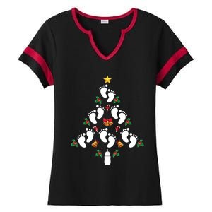 Christmas Pregnancy Announcet Funny Christmas Mom To Be Gift Ladies Halftime Notch Neck Tee