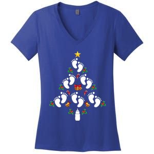 Christmas Pregnancy Announcet Funny Christmas Mom To Be Gift Women's V-Neck T-Shirt