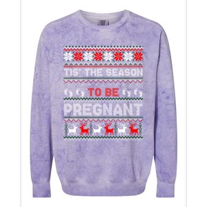 Christmas Pregnancy Announcet Gift Ugly Xmas Funny Gift Colorblast Crewneck Sweatshirt