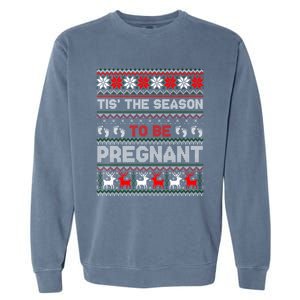 Christmas Pregnancy Announcet Gift Ugly Xmas Funny Gift Garment-Dyed Sweatshirt