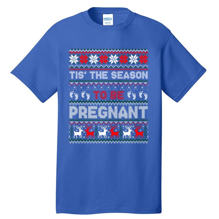 Christmas Pregnancy Announcet Gift Ugly Xmas Funny Gift Tall T-Shirt