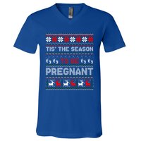 Christmas Pregnancy Announcet Gift Ugly Xmas Funny Gift V-Neck T-Shirt