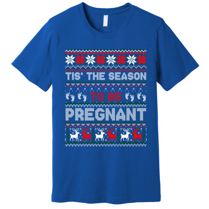 Christmas Pregnancy Announcet Gift Ugly Xmas Funny Gift Premium T-Shirt