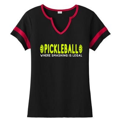 Cool Pickleball Art For  Paddle Pickleball Player Ladies Halftime Notch Neck Tee