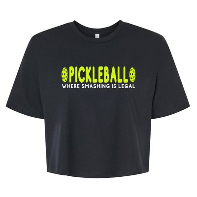 Cool Pickleball Art For  Paddle Pickleball Player Bella+Canvas Jersey Crop Tee