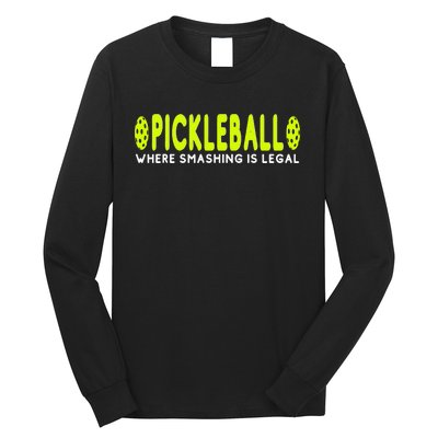 Cool Pickleball Art For  Paddle Pickleball Player Long Sleeve Shirt