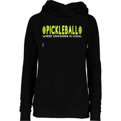 Cool Pickleball Art For  Paddle Pickleball Player Womens Funnel Neck Pullover Hood