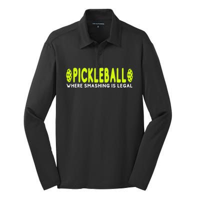 Cool Pickleball Art For  Paddle Pickleball Player Silk Touch Performance Long Sleeve Polo