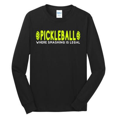 Cool Pickleball Art For  Paddle Pickleball Player Tall Long Sleeve T-Shirt