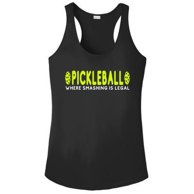 Cool Pickleball Art For  Paddle Pickleball Player Ladies PosiCharge Competitor Racerback Tank