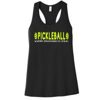 Cool Pickleball Art For  Paddle Pickleball Player Women's Racerback Tank