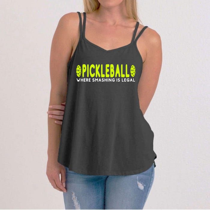 Cool Pickleball Art For  Paddle Pickleball Player Women's Strappy Tank