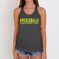 Cool Pickleball Art For  Paddle Pickleball Player Women's Knotted Racerback Tank