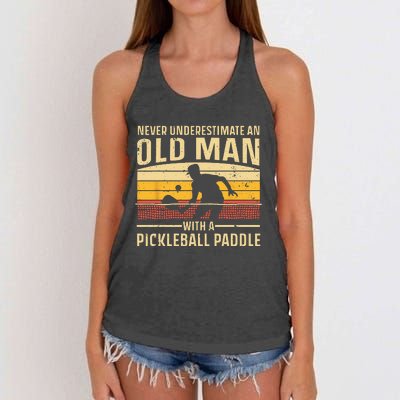 Cool Pickleball Art For Men Women Paddle Pickleball Player Women's Knotted Racerback Tank