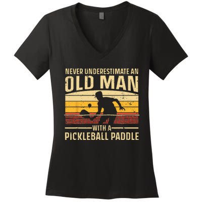 Cool Pickleball Art For Men Women Paddle Pickleball Player Women's V-Neck T-Shirt