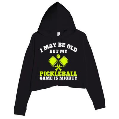 Cool Pickleball Art For  Paddle Pickleball Player Crop Fleece Hoodie