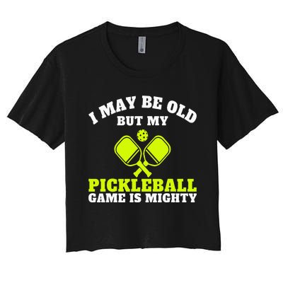 Cool Pickleball Art For  Paddle Pickleball Player Women's Crop Top Tee