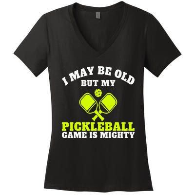 Cool Pickleball Art For  Paddle Pickleball Player Women's V-Neck T-Shirt