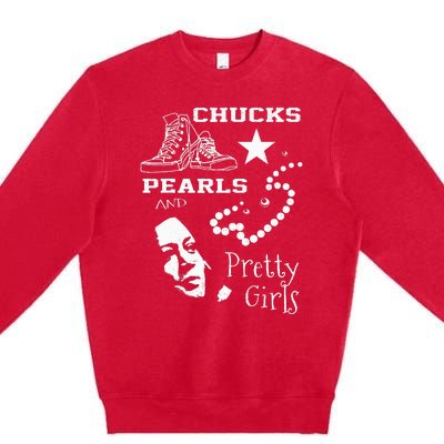 Chucks Pearls And Pretty Kamala Harris Inauguration Premium Crewneck Sweatshirt