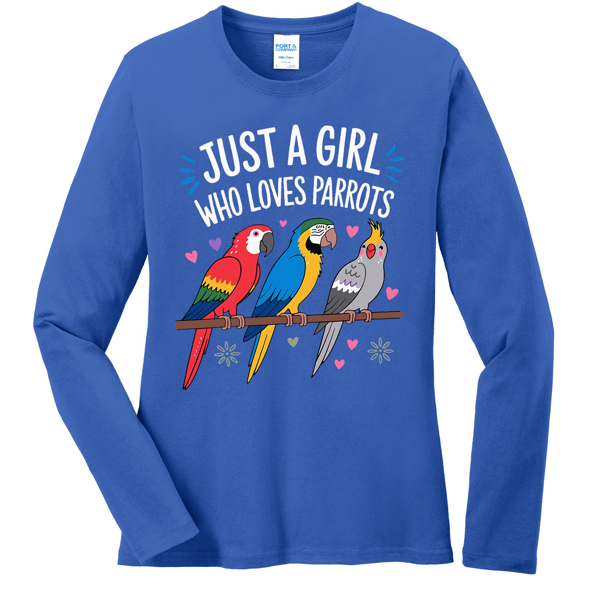 Cool Parrot Art For Women  Tropical Bird  Ladies Long Sleeve Shirt