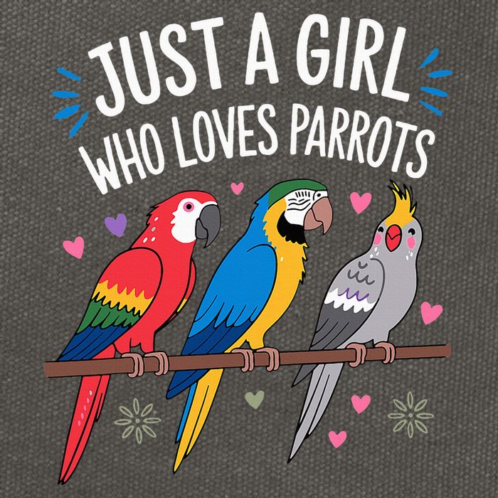 Cool Parrot Art For Women  Tropical Bird  Cotton Canvas Backpack