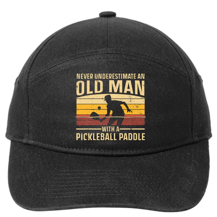 Cool Pickleball Art Paddle Pickleball Player 7-Panel Snapback Hat