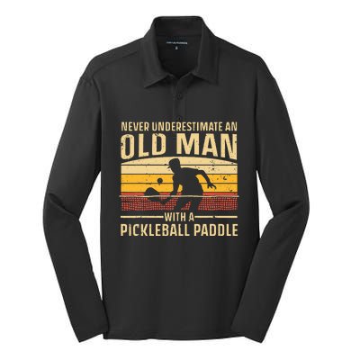 Cool Pickleball Art Paddle Pickleball Player Silk Touch Performance Long Sleeve Polo