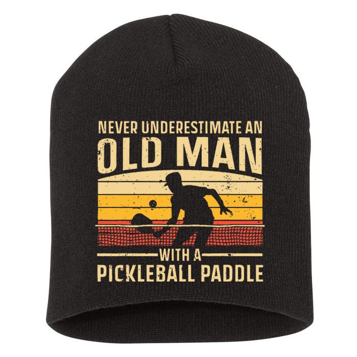 Cool Pickleball Art Paddle Pickleball Player Short Acrylic Beanie