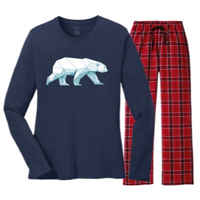 Cool Polar Bear Design For Arctic Polar Bear Lover Women's Long Sleeve Flannel Pajama Set 