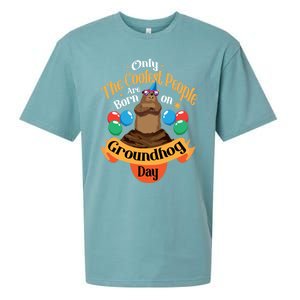 Coolest People Born On Groundhog Day Cute Birthday Party Funny Gift Sueded Cloud Jersey T-Shirt