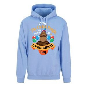 Coolest People Born On Groundhog Day Cute Birthday Party Funny Gift Unisex Surf Hoodie