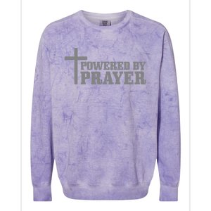 Christian Powered By Prayer Cross Jesus Christ Pastor Colorblast Crewneck Sweatshirt