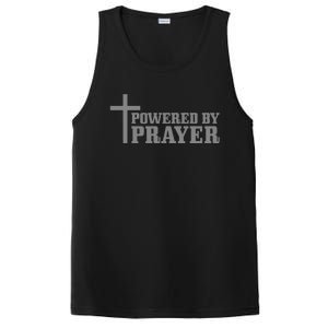 Christian Powered By Prayer Cross Jesus Christ Pastor PosiCharge Competitor Tank