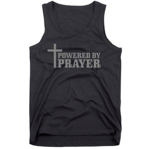 Christian Powered By Prayer Cross Jesus Christ Pastor Tank Top