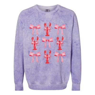 Cute Pink Bow Coquette Crawfish Aesthetic Colorblast Crewneck Sweatshirt