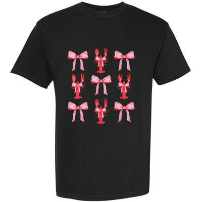 Cute Pink Bow Coquette Crawfish Aesthetic Garment-Dyed Heavyweight T-Shirt