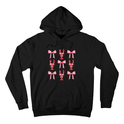 Cute Pink Bow Coquette Crawfish Aesthetic Hoodie