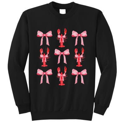 Cute Pink Bow Coquette Crawfish Aesthetic Sweatshirt