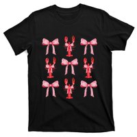 Cute Pink Bow Coquette Crawfish Aesthetic T-Shirt