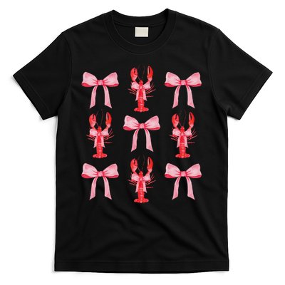 Cute Pink Bow Coquette Crawfish Aesthetic T-Shirt