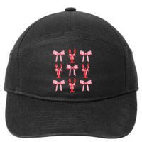 Cute Pink Bow Coquette Crawfish Aesthetic 7-Panel Snapback Hat