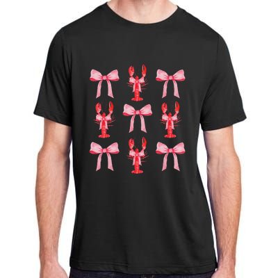 Cute Pink Bow Coquette Crawfish Aesthetic Adult ChromaSoft Performance T-Shirt