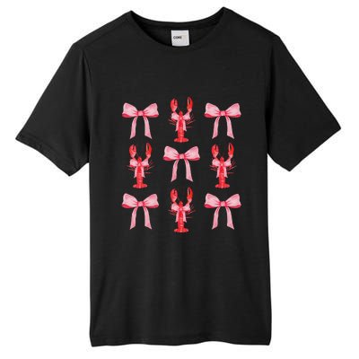 Cute Pink Bow Coquette Crawfish Aesthetic Tall Fusion ChromaSoft Performance T-Shirt