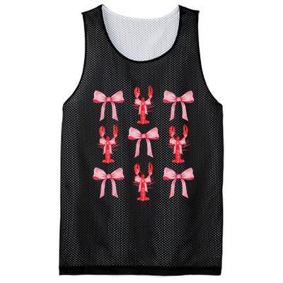 Cute Pink Bow Coquette Crawfish Aesthetic Mesh Reversible Basketball Jersey Tank