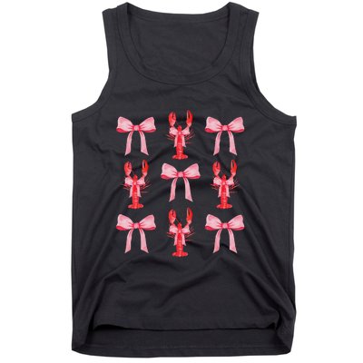 Cute Pink Bow Coquette Crawfish Aesthetic Tank Top