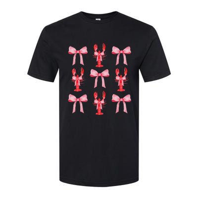 Cute Pink Bow Coquette Crawfish Aesthetic Softstyle CVC T-Shirt