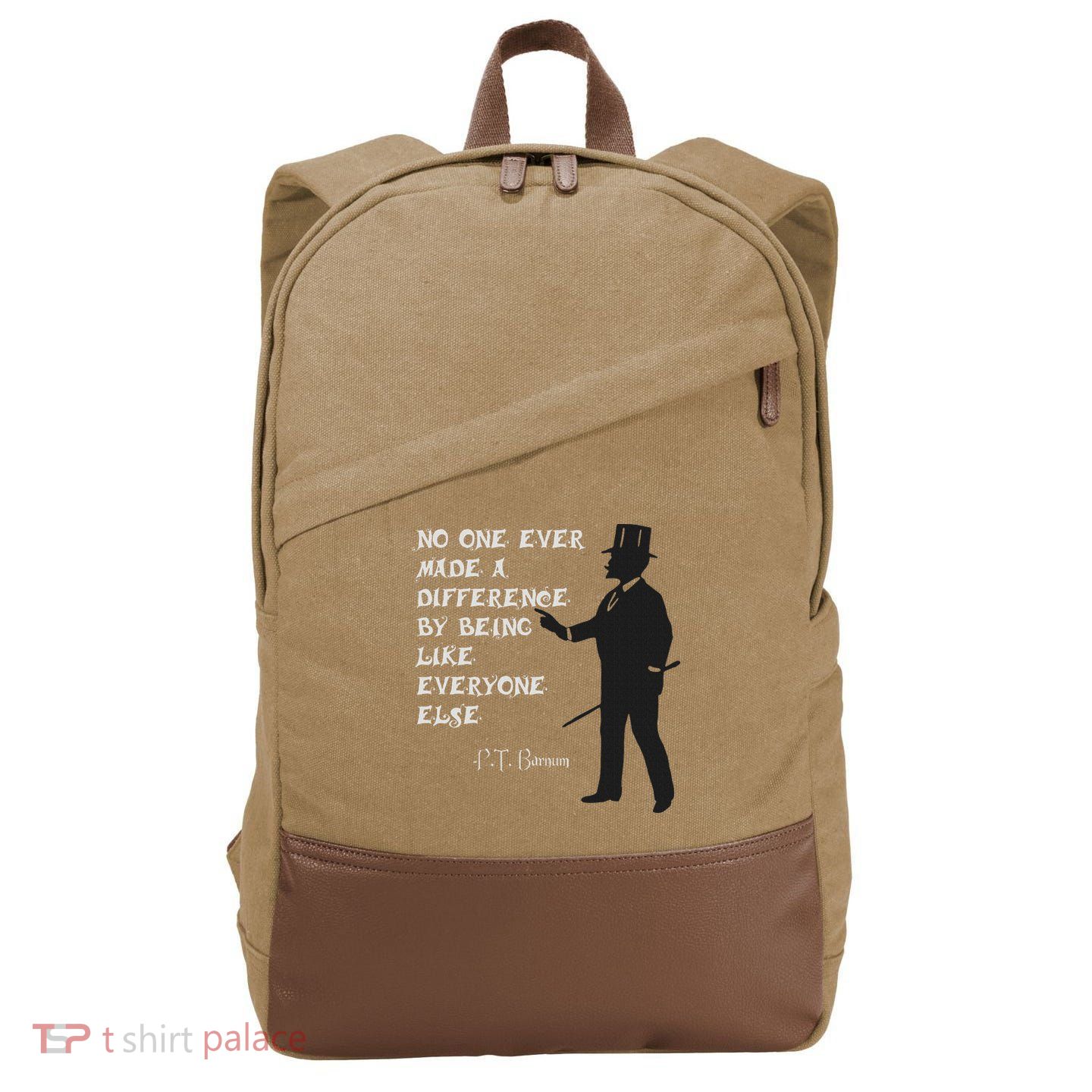 Circus Pt Barnum Ringmaster Quote No One Ever Made Cotton Canvas Backpack